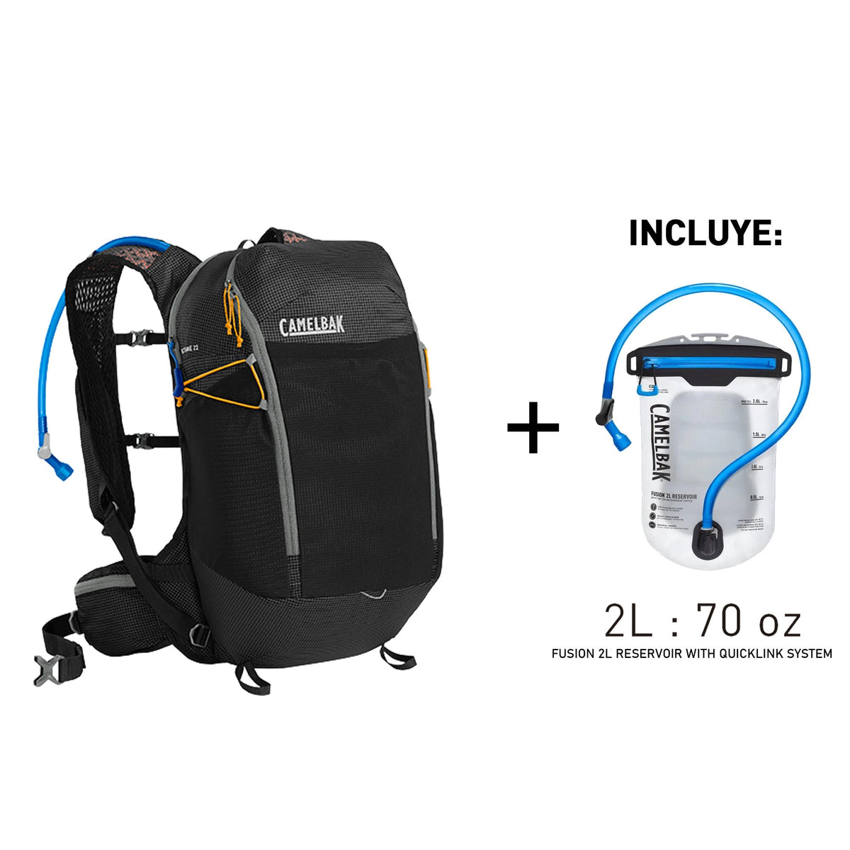 MOCHILA DE HIDRATACION OCTANE 22 2Lt NEGRO/APRICOT CAMELBAK — CamelBak ...